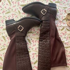 ✨BRAND NEW ✨TORRID BROWN QUILTED OVER THE KNEE BOOTS (SIZE 9 WIDE)